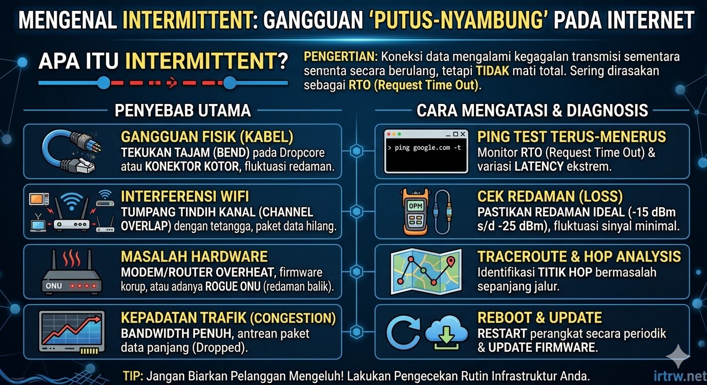 Beberapa Penyebab Internet "Intermittent" & Cara Mengatasinya