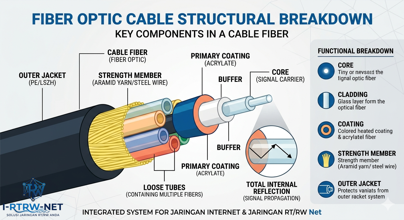 Beberapa Sebutan Struktur Material Kabel Fiber Optic