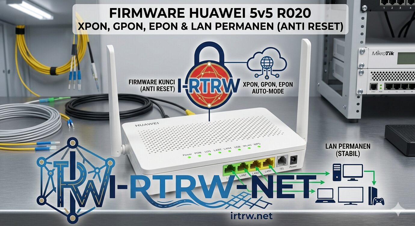 Firmware Huawei 5v5 R020 XPON, GPON, EPON & LAN Permanen (Anti Reset)