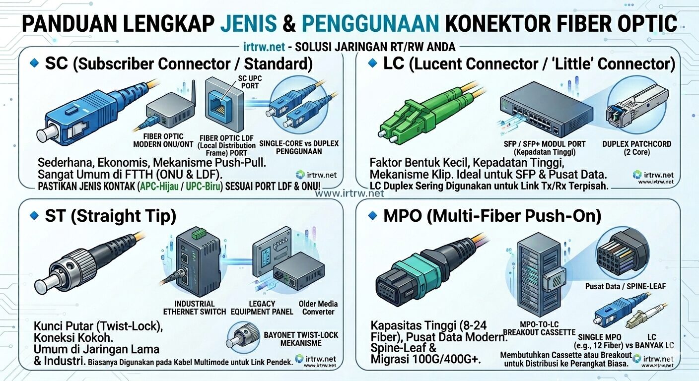 Jenis-Jenis Konektor Fiber Optic (LENGKAP)