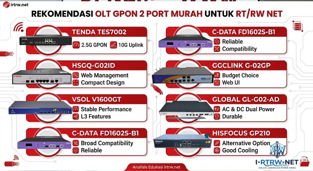 Rekomendasi OLT GPON 2 Port Murah Cocok Untuk RT/RW Net