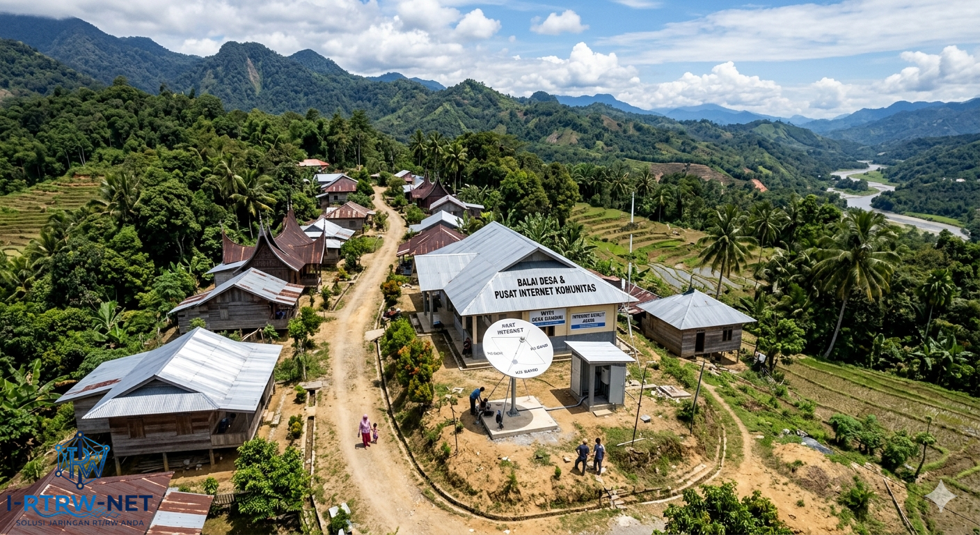sebuah desa dengan akses internet satelit vsat