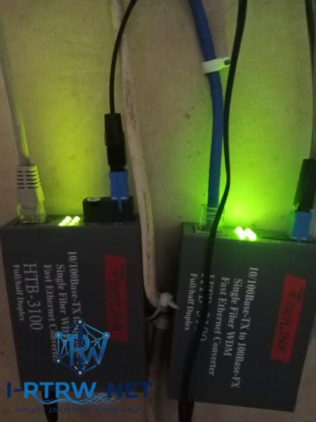 sepasang HTB Converter fiber optic to LAN