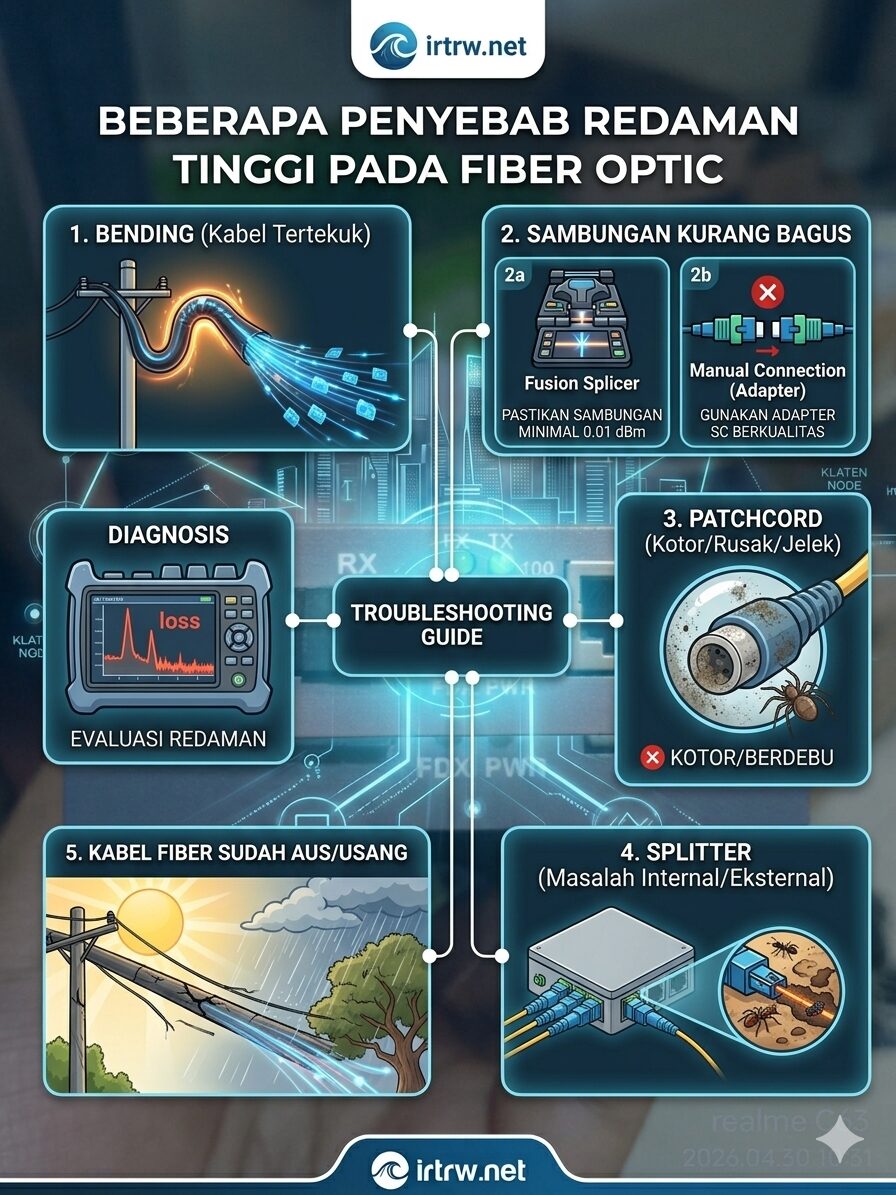 5 Penyebab Redaman Tinggi Pada Fiber Optic