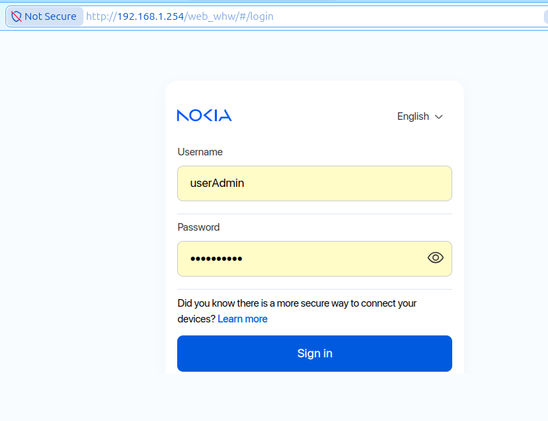Kendala Login ONU Nokia