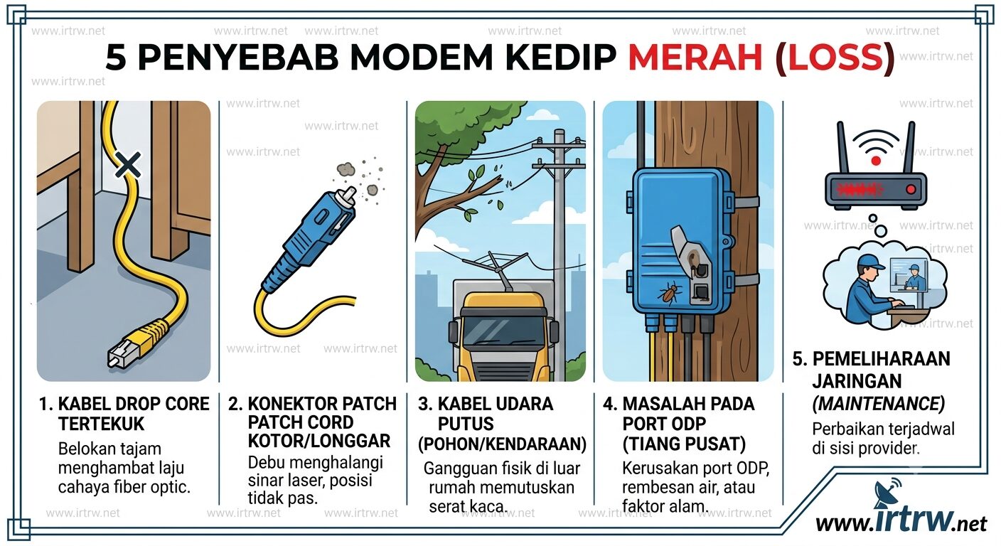 5 Penyebab Kenapa Modem Kedip Merah (LOSS)?