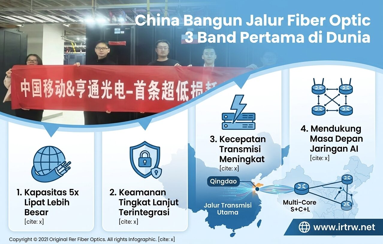China Bangun Jalur Fiber Optic 3 Band Pertama di Dunia
