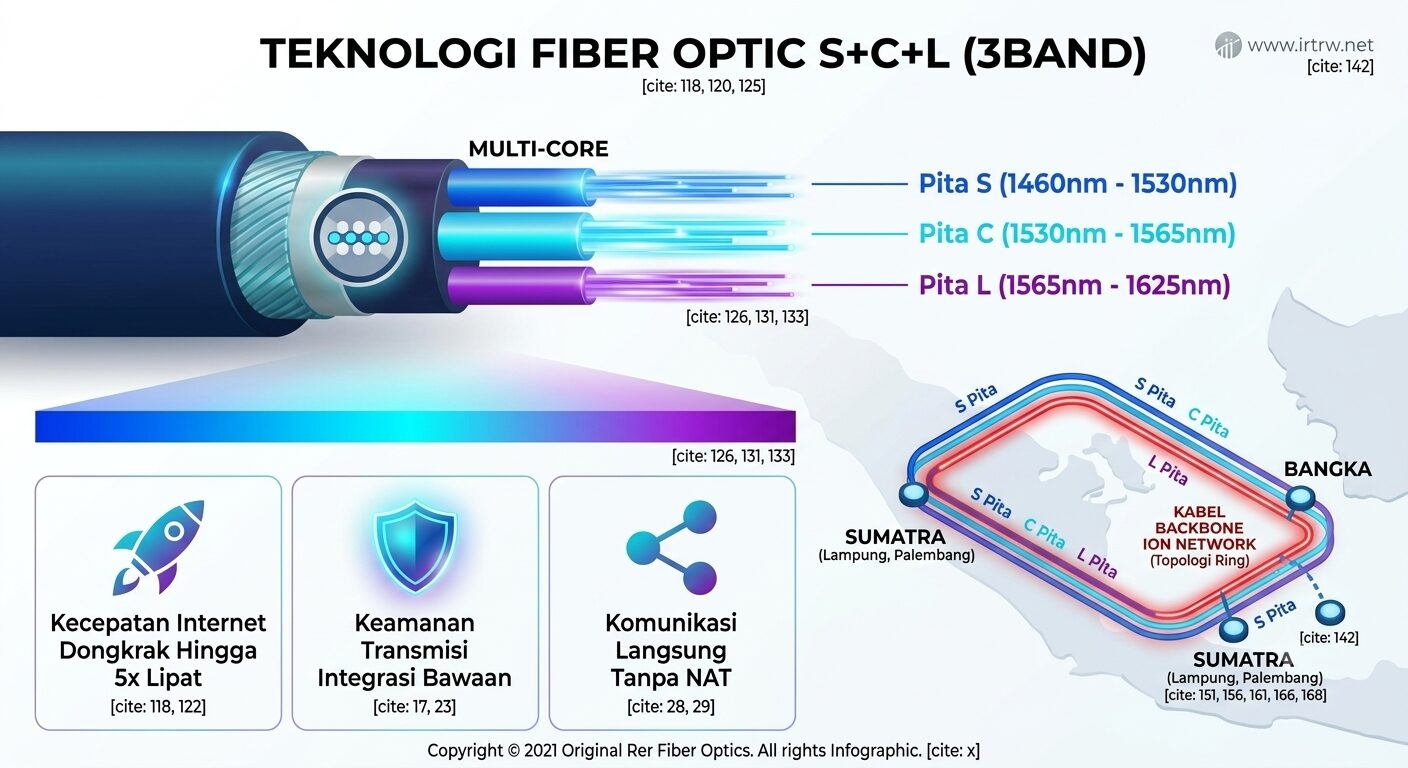 Teknologi fiber optic 3 band S+C+L